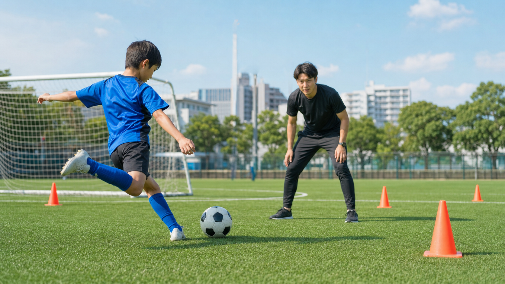 シュート改善のサッカー個人レッスン